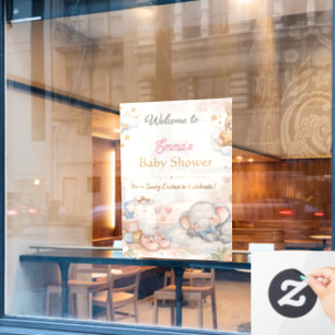 Baby Shower Welcome Sign Cute Teddy Bear Art