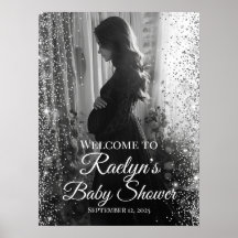 Baby shower welcome sign with photo