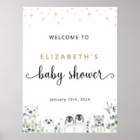 Baby Shower Welcome Winter Wonderland Animals Post