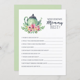 Baby Shower Who Knows Mummy Best Game Invitation