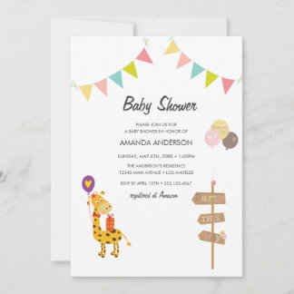 Baby Shower Wild Animals Shower Invitation