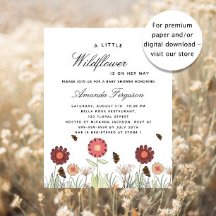 Baby Shower wildflower butterfly budget invitation Flyer