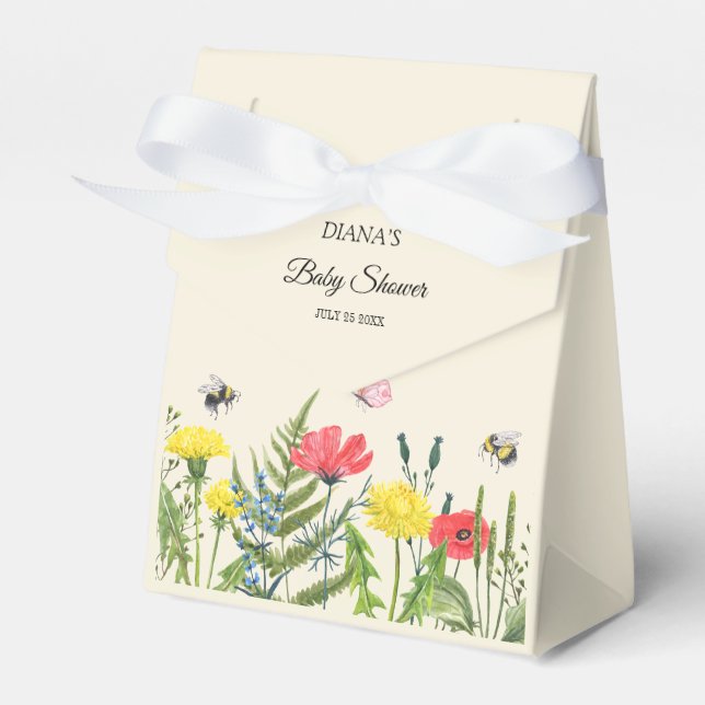 Baby Shower Wildflower Favour Box (Front Side)