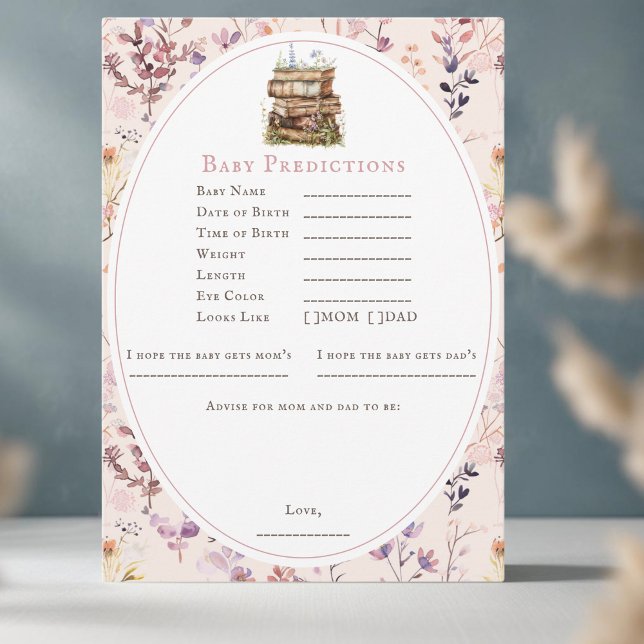 Baby shower wildflower game card prediction advice (Creator Uploaded)