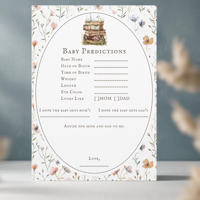 Baby shower wildflower game card prediction advice (Creator Uploaded)