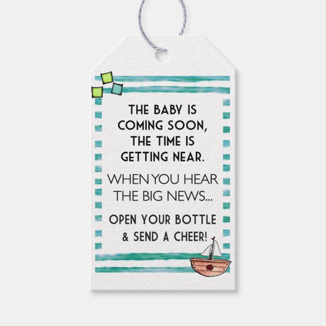 Baby Shower Wine Tag (Front)
