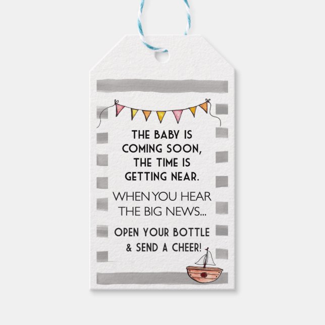 Baby Shower Wine Tag (Front)