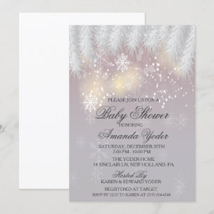 Baby Shower Winter Snowflake Invitation