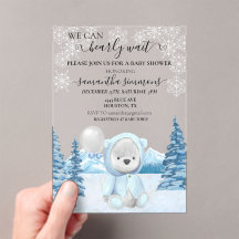 Baby shower Winter Teddy Bear 