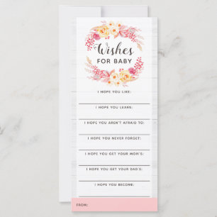 Baby Shower Wish Game Shabby Chic Rustic Floral