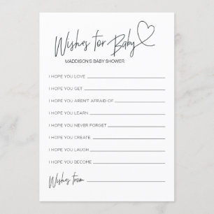 Baby Shower Wishes For Baby Keepsake Game Card