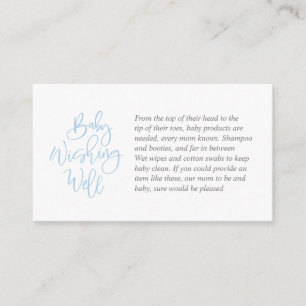 Baby Shower, Wishing Well, Blue Bell grey Script Enclosure Card