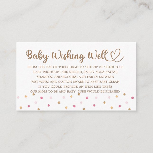 Baby Shower, Wishing Well Enclosure Card (Front)
