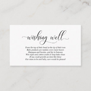 Baby Shower, Wishing Well, Modern Black Script Enclosure Card