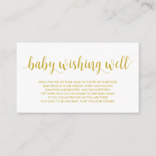 Baby Shower, Wishing Well, Modern Rustic Gold Enclosure Card