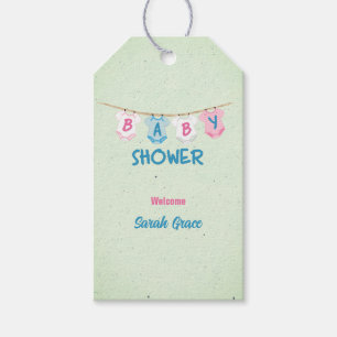 Baby Shower with Baby Clothes Personalised Gift Tags