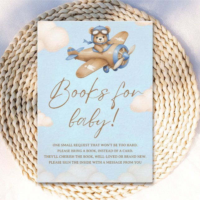 Baby Shower with Cute Aviator Teddy Bear Enclosure Card (Creator Uploaded)