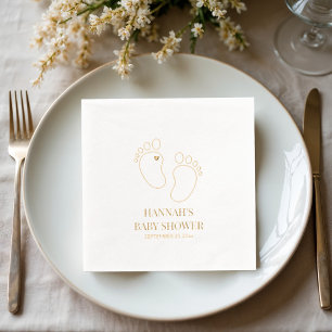 Baby Shower with Feet Print   Party Décor Foil Napkins