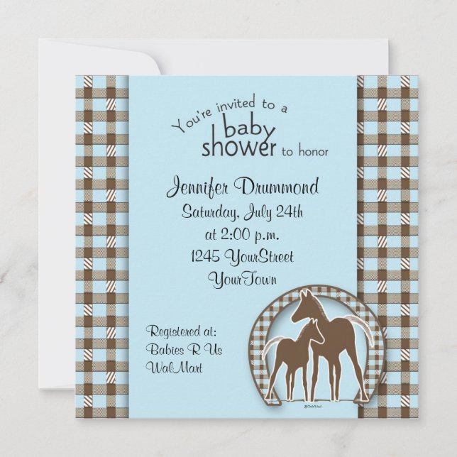 Baby Shower with Horses Invitation Template (Front)