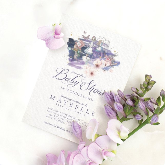 Baby Shower Wonderland Magical Alice In Wonderland Invitation (Creator Uploaded)