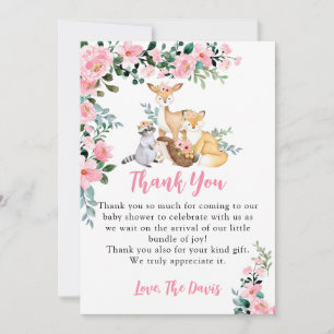 Baby Shower Woodland Animals Girl Pink Invitation