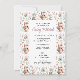 Baby Shower Woodland Animals Invitation