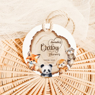 Baby Shower Woodland Animals Thank You Favour Tag