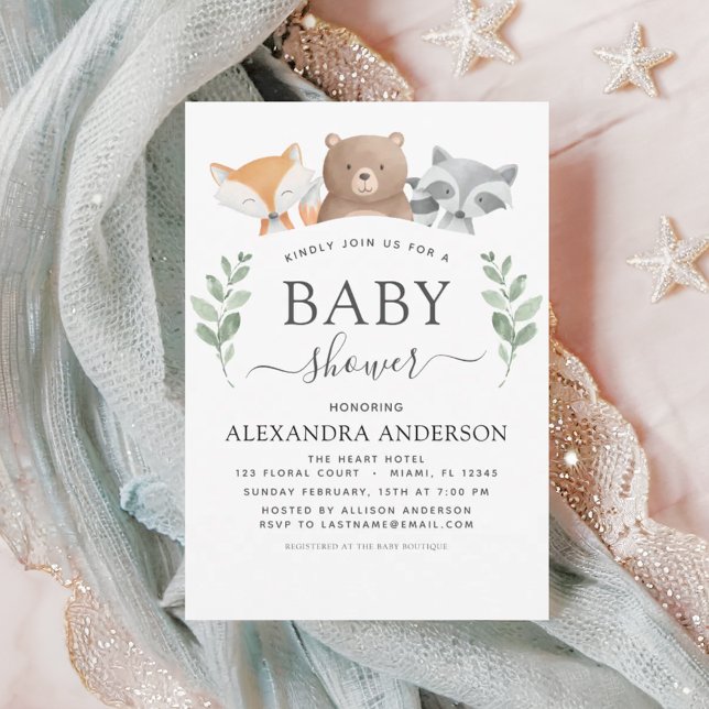 Baby Shower Woodland Eucalyptus Greenery Invitation (Creator Uploaded)
