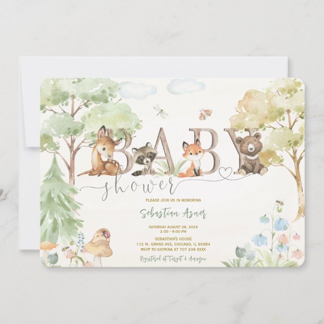 Baby Shower Woodland Invitations (Front)
