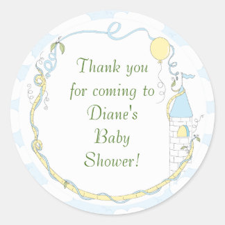 Baby Shower Yellow/Castle Stickers 1 1/2" or 3"