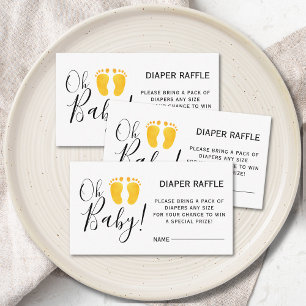 Baby Shower Yellow Feet Diaper Raffle Enclosure Card
