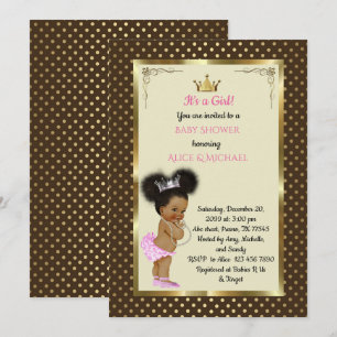 Baby ShowerGirl etnic, Princess Girl African,trend Invitation