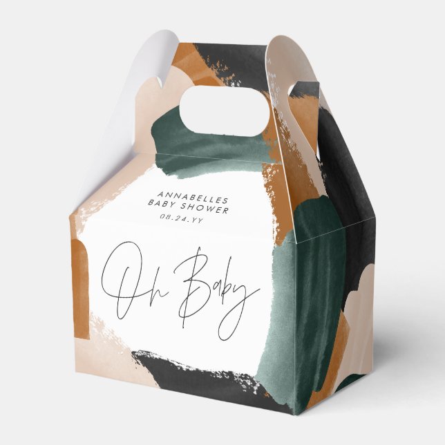 Baby showerOh baby terracotta abstract painted Favour Box (Front Side)
