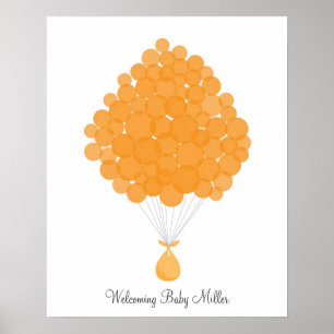 Baby Signature Balloons - Orange Poster
