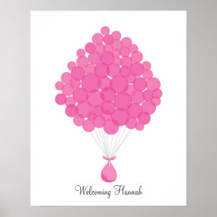 Baby Signature Balloons - Pink Poster