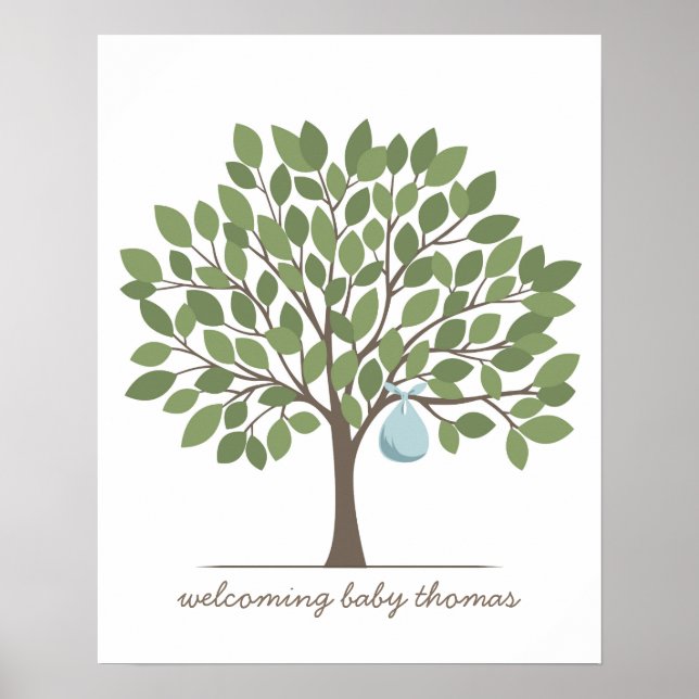 Baby Signature Tree - Large - Blue Poster (Front)