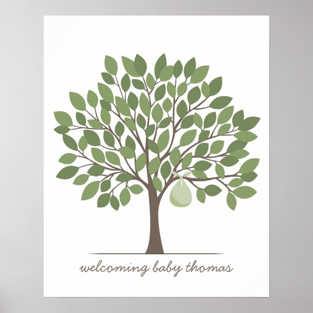 Baby Signature Tree - Large - Green Poster (Front)