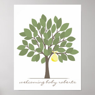 Baby Signature Tree - Yellow Poster