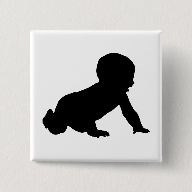 Baby Silhouette 15 Cm Square Badge (Front)