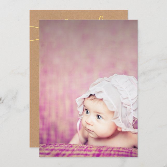 Baby Sip & See Thank You Birth Announcement (Front/Back)