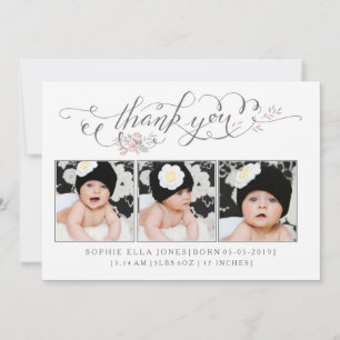 Baby Sip & See Thank You Birth Announcement