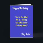Baby sister Birthday Card<br><div class="desc">Birthday cards with dedication to  baby sister</div>
