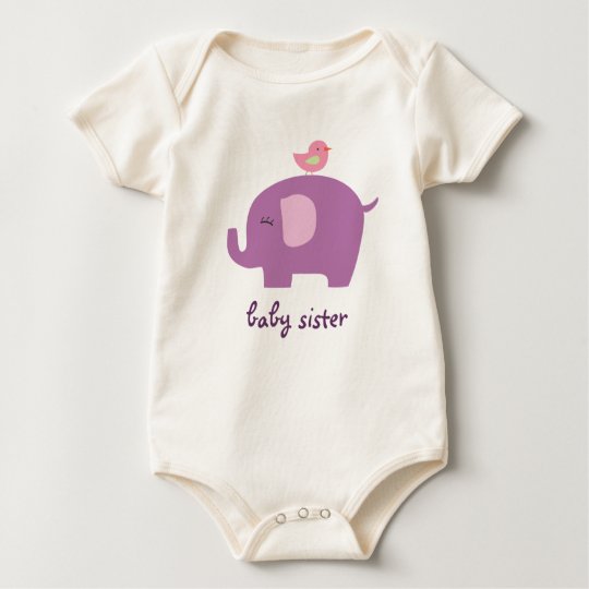 Baby Sister Elephant Baby Bodysuit
