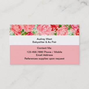Baby Sitter And Au Pair Business Cards