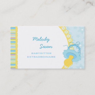 Baby Sitter Business Card Blue Pacifier