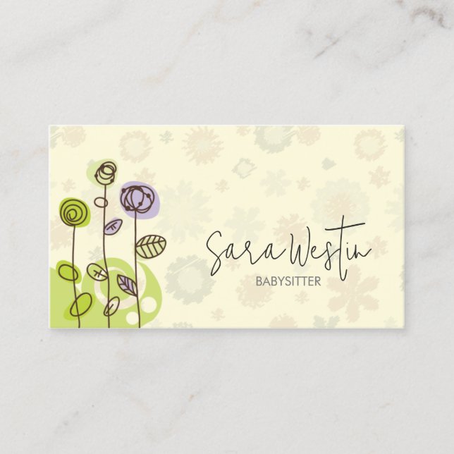 Baby Sitter Childcare Business Card (Front)