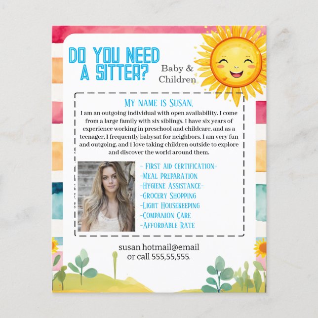 Baby sitter flyer (Front)
