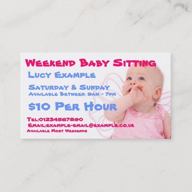 Baby Sitting Business Card (Front)
