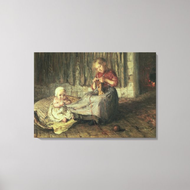Baby sitting canvas print (Front)