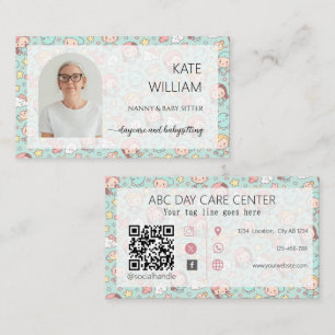  Baby sitting Nanny Arch Photo Business Card